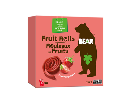 Bear Real Fruit Rolls - Strawberry - 100g/5x2rolls