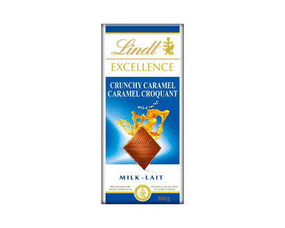 Lindt EXCELLENCE Milk Chocolate Bar - Crunchy Caramel - 100g