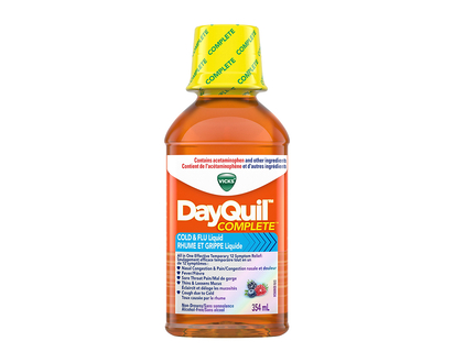 Vicks Dayquil Complete Cold & Flu Liquid - Berry - 354ml