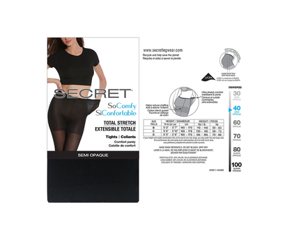 Secret So Comfy Tights 40D - Black - C