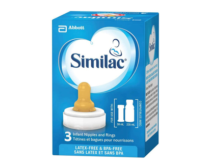 Similac Latex-Free Infant Nipples and Rings - 3pk