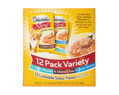 Hartz Delectables Stew Lickable Treat - Variety 12 Pack