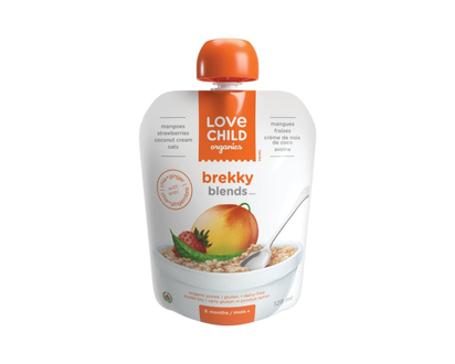 Love Child Organics Puree - Mangoes, Strawberries and Coconut Cream - 128 ml