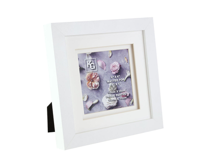 Kiera Grace Double Mat Frame - White - 6x6 Inch Double Matted for 4x4 Inch - PH40326-1