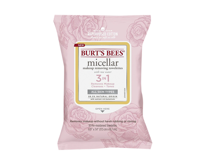 Burt's Bees Micellar Makeup Removing Towlettes with Rose Water - 30s