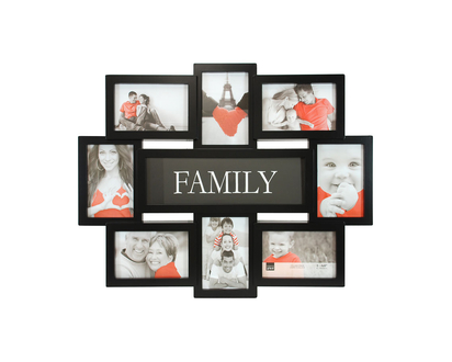 Kiera Grace Family Collage Frame - Black - 8-4x6 Inch - PH44058-7