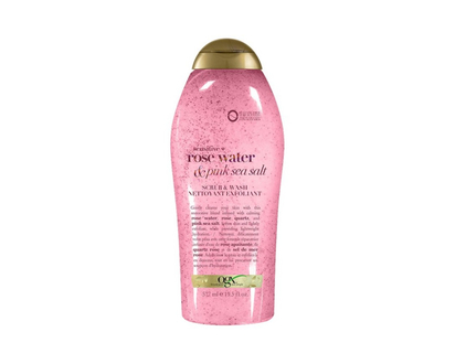 OGX sensitive+ Rose Water & Pink Sea Salt Body Scrub & Wash - 577ml