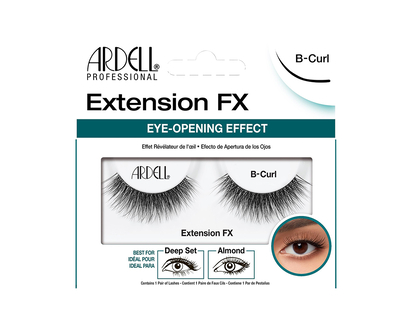 Ardell Professional Extension FX Eye-Opening Effect False Lashes - B-Curl Black - 1 pair