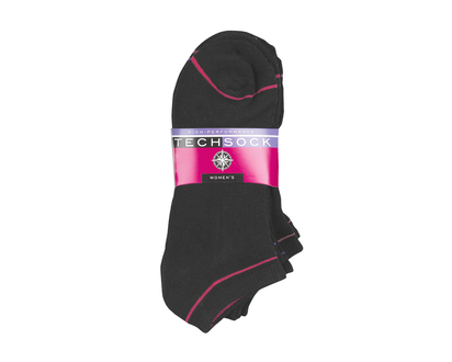 Techsock Low Cut Cushion - Ladies - Black - 3 pack