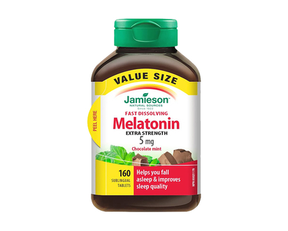 Jamieson Fast Dissolving Melatonin - 5mg - Chocolate Mint - 160s