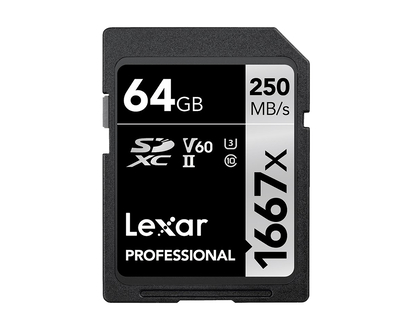 Lexar Professional 1667x SD Card - 64GB - LSD64CBNA1667