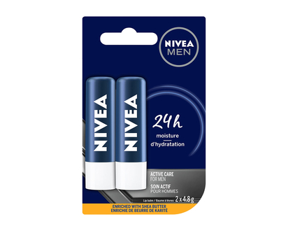 Nivea Men Active Care Lip Balm - 2 x 4.8g
