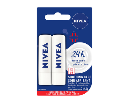 Nivea Soothing Care Lip Balm - SPF 15 - 2 x 4.8g