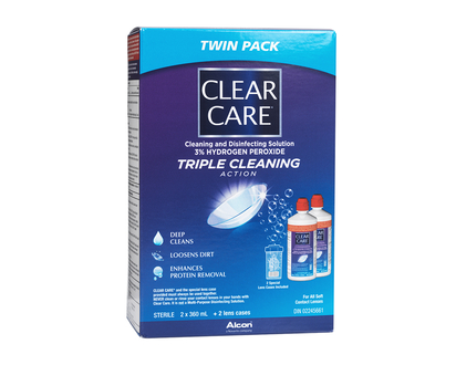 Alcon Clear Care Triple Cleaning Action Contact Lens Disinfecting Solution - 2 x 360ml