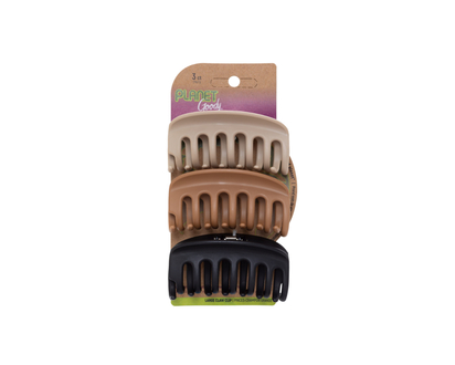 Goody Planet Rounded Clips - 3's - Neutral