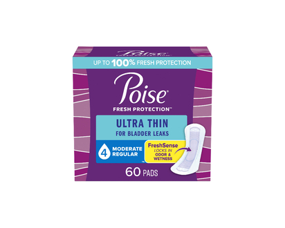 Poise Ultra Thin Incontinence &amp; Postpartum Pads - Moderate Absorbency - 60 Count