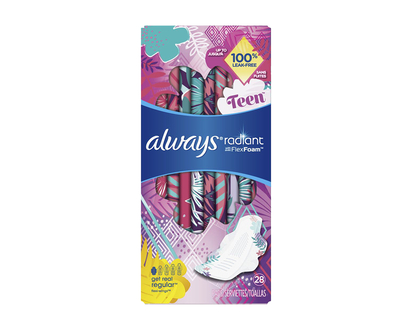 Always Radiant Pads Teen - Regular - 28s