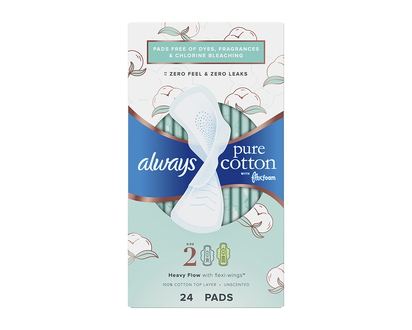 Always Pure Cotton Pads Size 2 - Heavy Flow - 24s