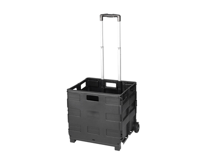 Collection by London Drugs Folding Crate with Wheels and Handle - 42 x 37 x 40cm - Black
