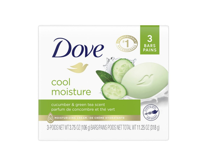 Dove Go Fresh Beauty Bar - Cool Moisture - 3 x 106g