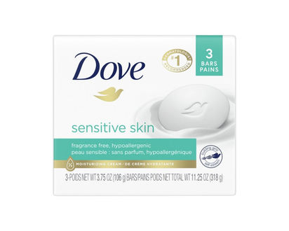 Dove Sensitive Skin Beauty Bar - Fragrance Free - 3 x 106g