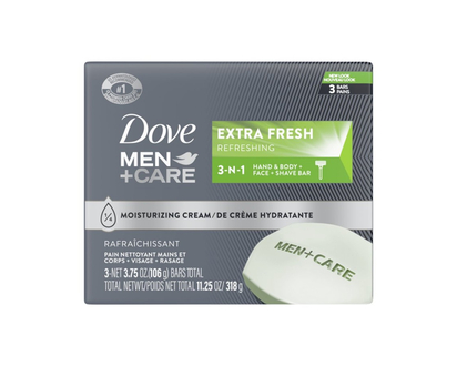 Dove Men+Care Body + Face Bar - Extra Fresh - 3 x 106g