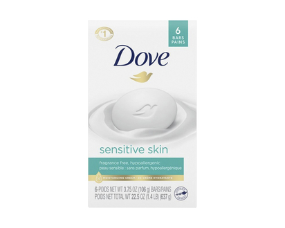 Dove Sensitive Skin Beauty Bar - Fragrance Free - 6 x 106g