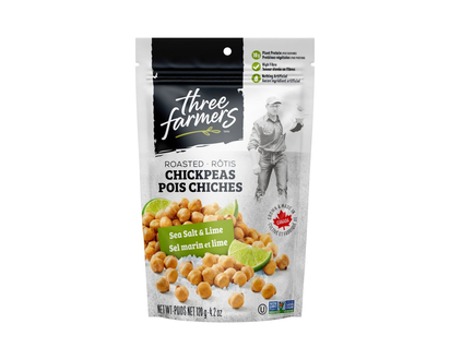 Three Farmers Roasted Chickpeas - Sea Salt Lime - 120g