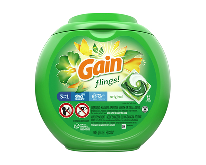 Gain Flings + Aroma Boost 3in1 Laundry Detergent - Original - 42s