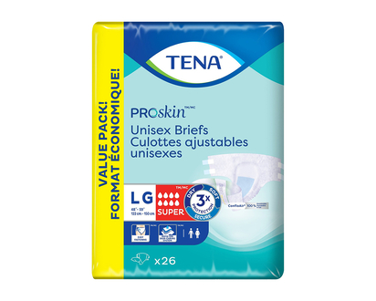 TENA Proskin Unisex Briefs - Super/Large - 26s