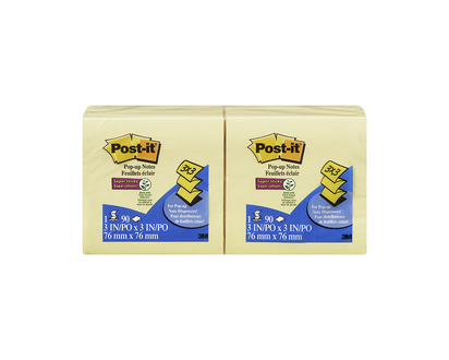 3M Post-it Pop-Up Notes - Yellow - 6 x 90 sheets