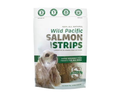 Snack 21 100% Natural Jerkey Strips for Dogs - Wild Pacific Salmon - 25g