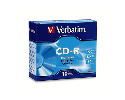 Verbatim 700MB 52X CD-R Storage Media - 10 pack
