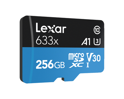 Lexar High-Performance 633x MicroSD Card - Black / Blue - 256GB - LSDMI256BBNL633A