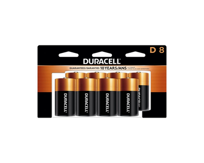 Duracell Coppertop D Alkaline Batteries - 8 pack