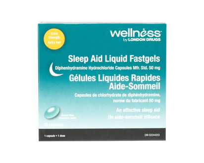 Wellness by London Drugs Sleep Aid Liquid Fastgel Extra Strength Capsules - 20's