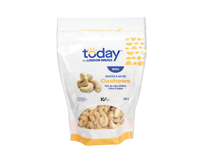 Today by London Drugs - Whole Cashews - Roasted & Salted - 350g