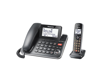 Panasonic 1-Handset Digital Corded/Cordless Phone with Answering System - Black - KXTGF870B