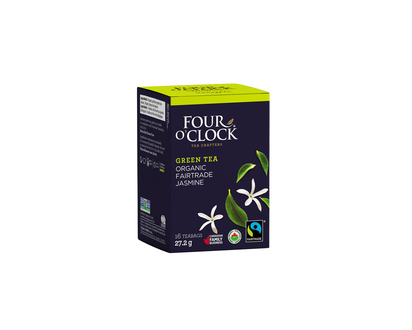 Four O'Clock Organic Fairtrade Jasmine Green Tea - 16s
