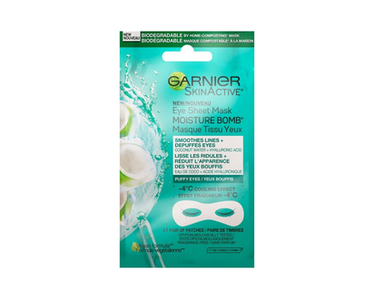 Garnier SkinActive Moisture Bomb - Eye Sheet Mask - Coconut Water & Hyaluronic Acid - 6ml