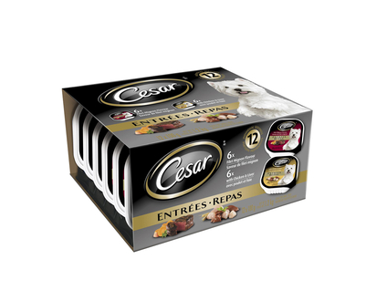 Cesar Gourmet Dog Food - Filet Mignon/Chicken & Liver - 12x100g
