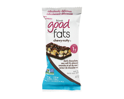 Love Good Fats Chewy-Nutty Bar - Dark Chocolatey Sea Salt & Almond - 40g