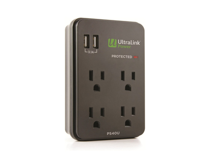 UltraLink Power 4 Outlet 2 USB Surge Protector - PS40U
