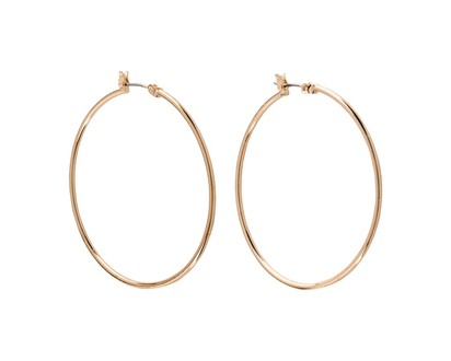 Primavera X-Large Thin Hoop Earrings - Goldtone