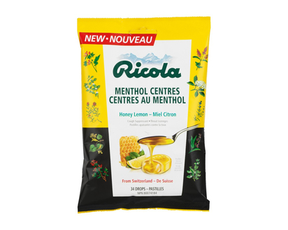 Ricola Menthol Centres - Honey Lemon - 34s