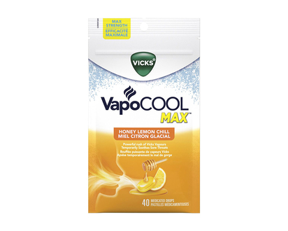 Vicks VapoCOOL Max Medicated Drops - Honey Lemon Chill - 40s