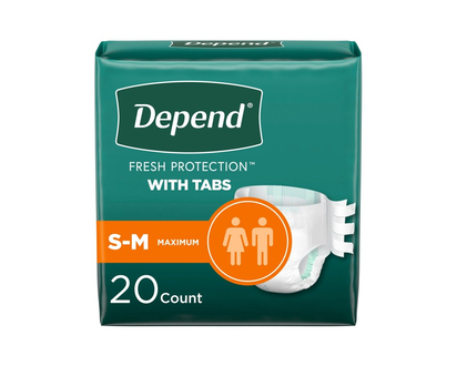 Depend Fresh Protection Unisex Incontinence Briefs - Maximum - Small/Medium - 20's