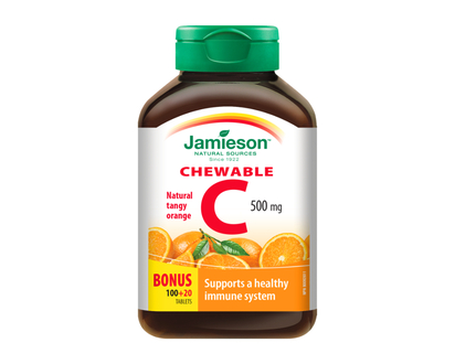 Jamieson Chewable Vitamin C 500 mg - Tangy Orange - 100's