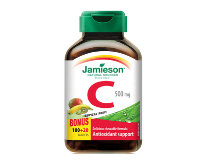 Jamieson Chewable Vitamin C 500 mg - Tropical Fruit - 100's