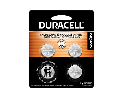 Duracell Lithium Battery - Bitter Coating - CR2032 - 4 Pack